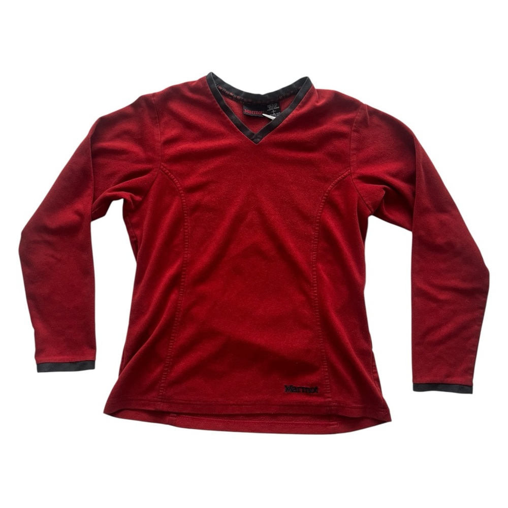 VTG Marmot Women’s L Red Pullover Fleece Sweater Baselayer Made In USA